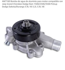 AW7160 Aluminum Water Pump for Engine Compatible with Jeep Grand Cherokee Dodge Ram 1500/2500/3500 Pickup Dodge Dakota/Durango 3.9L V6 5.2L 5.9L V8