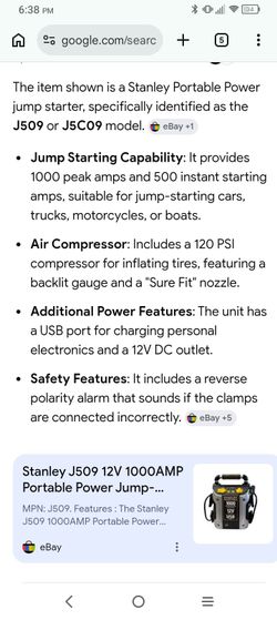 Stanley portable  power jump starter