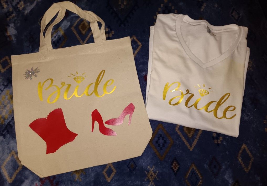 Bride Custom Shirt And Bag