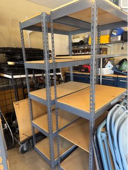2 Heavy duty shelves 19X36X72 great condition $50 EACH Gilbert and Ray rd. Check all pics and offers.