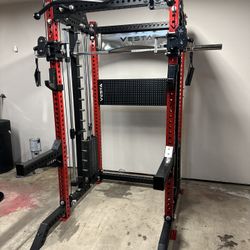 PRO SERIES Ultimate Half Rack Functional Trainer w/Smith Machine Bar | 400lb Stack | Gym Equipment | Fitness | Commercial | Squat Rack