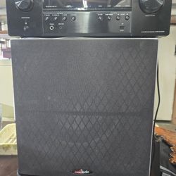 Denon Receiver & Polk Audio Subwoofer
