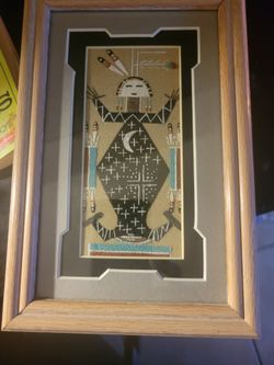 Navajo Sand Art  "Father Sky" box