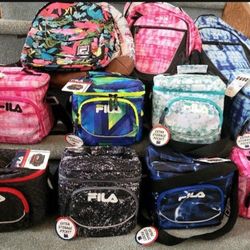 Brand New Fila Backpacks And Thermal Lunch Bags