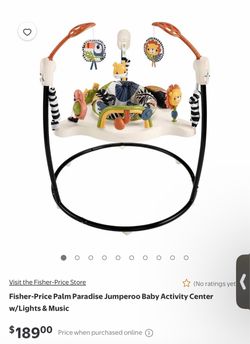 Fisher-Price Palm Paradise Jumperoo Baby Activity Center w/Lights & Music