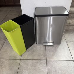 EKO EcoCasa II 36L+24L Dual Trash Can with Recycle Bin, Stainless Steel Garbage Can with Lid, Deodorizer Compartment, Odor-Proof and Fingerprint Resis