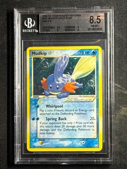 BGS 8.5 Mudkip Gold Star 107/109 Holo EX Team Rocket Returns 2004 Pokemon