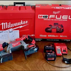 New MILWAUKEE 2729-22 M18 FUEL Cordless 18V Deep Cut Variable Speed Band Saw Kit