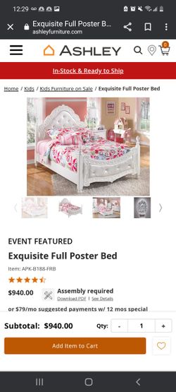 Ashley furniture best sale white princess bed