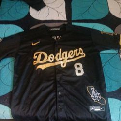 Black And Gold Kobe Bryant Dodgers Jersey 