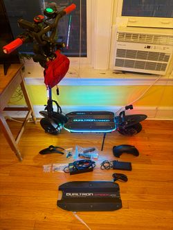 Electric Scooter Dualtron Spider Limited with custom Carbon Revo light up deck, lights, horn/alarm and more