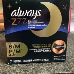 Always “”ZZZ” Disposable Period Underwear-1 Item!($7.97+Value )