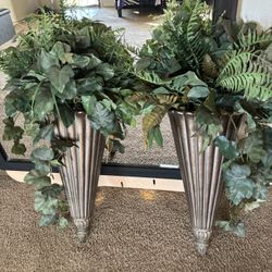 💛 Be large Vase With Silk Plant Hand Made 💛