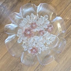 Glass Flower Serving Plater 