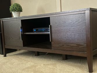 Dark Brown Wood TV Stand Console