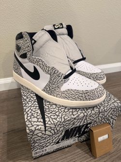 Jordan 1 Retro High OG White Cement Shoes Men’s Size 12.5