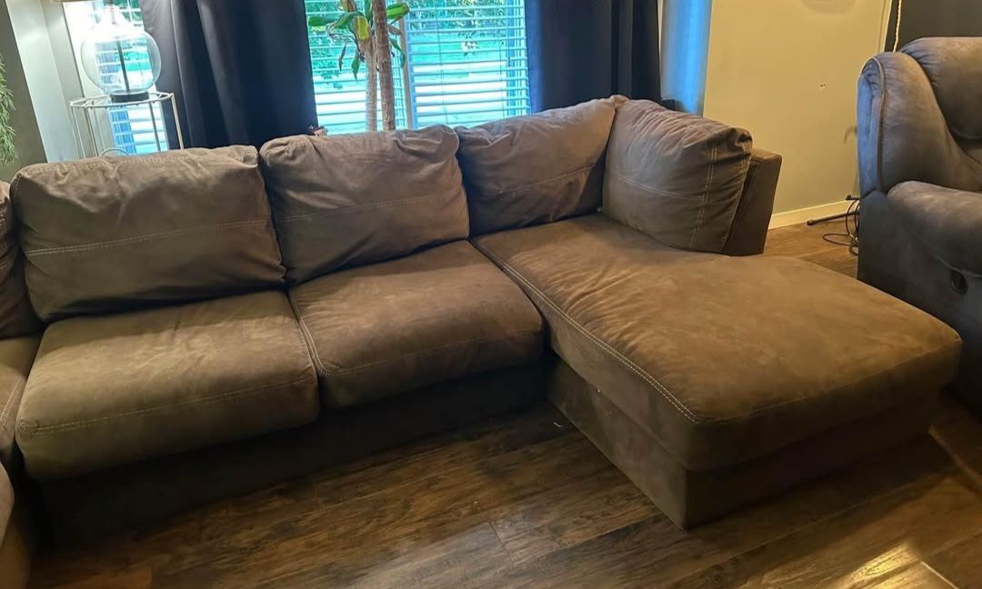 Ashley Suede Sectional + FREE DELIVERY