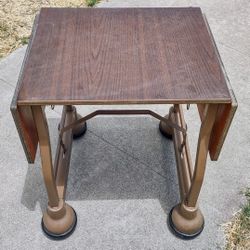Vintage Flewelling Drop Leaf Rolling Typewriter Typewriting Typing Table Wood Grain Finish - South Gate California 