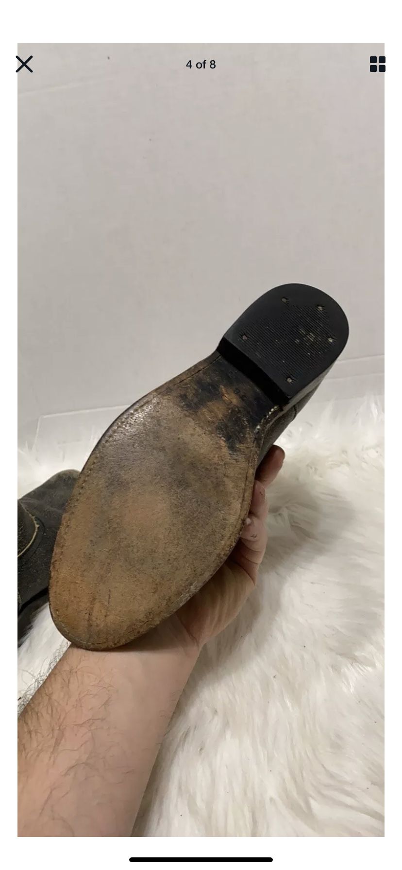 Women's Aldo Short Cowboy Boots, Brown Destress Size 7
