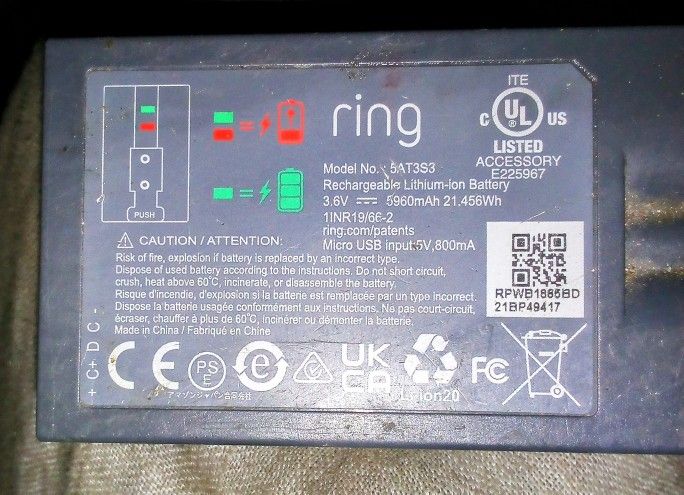 RING RECHARGEABLE BATTERIES 10+ $5 Each