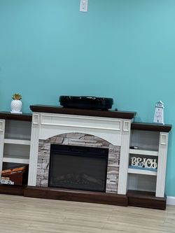 Electric fireplace TV console