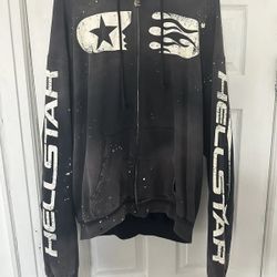 Hellstar Hoodie Chrome Pill Hearts Gallery Zip Up Hooded Jacket Black Sweater Small S Medium M Large L XL Coat 