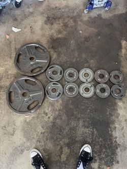 Olympic weights with Olympic Bar