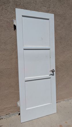 Antique 30" interior door Craftsman 2'-6" Spanish solid wood panel w hinges