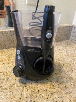 Waterpik Ultra WP-112 Black Water Flosser – Tested – Sealed Tips – Missing Reservoir Lid