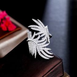 Leaf Leaf 925s Cubic Zircon Fashion Ring 