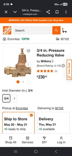 3/4 pressure regulator  new