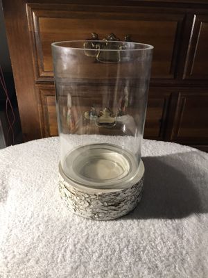 New Better Homes And Garden Birch Base Hurricane Pillar Candle