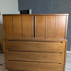 MCM American Of Martinsville Highboy Dresser Cabinet Mid Century Furniture