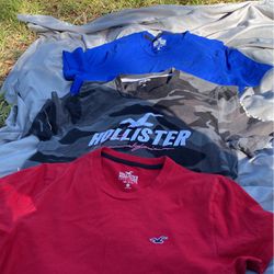 Hollister Shirts Red And Blue  (Size Small) Black Camo (size Xtra Small)