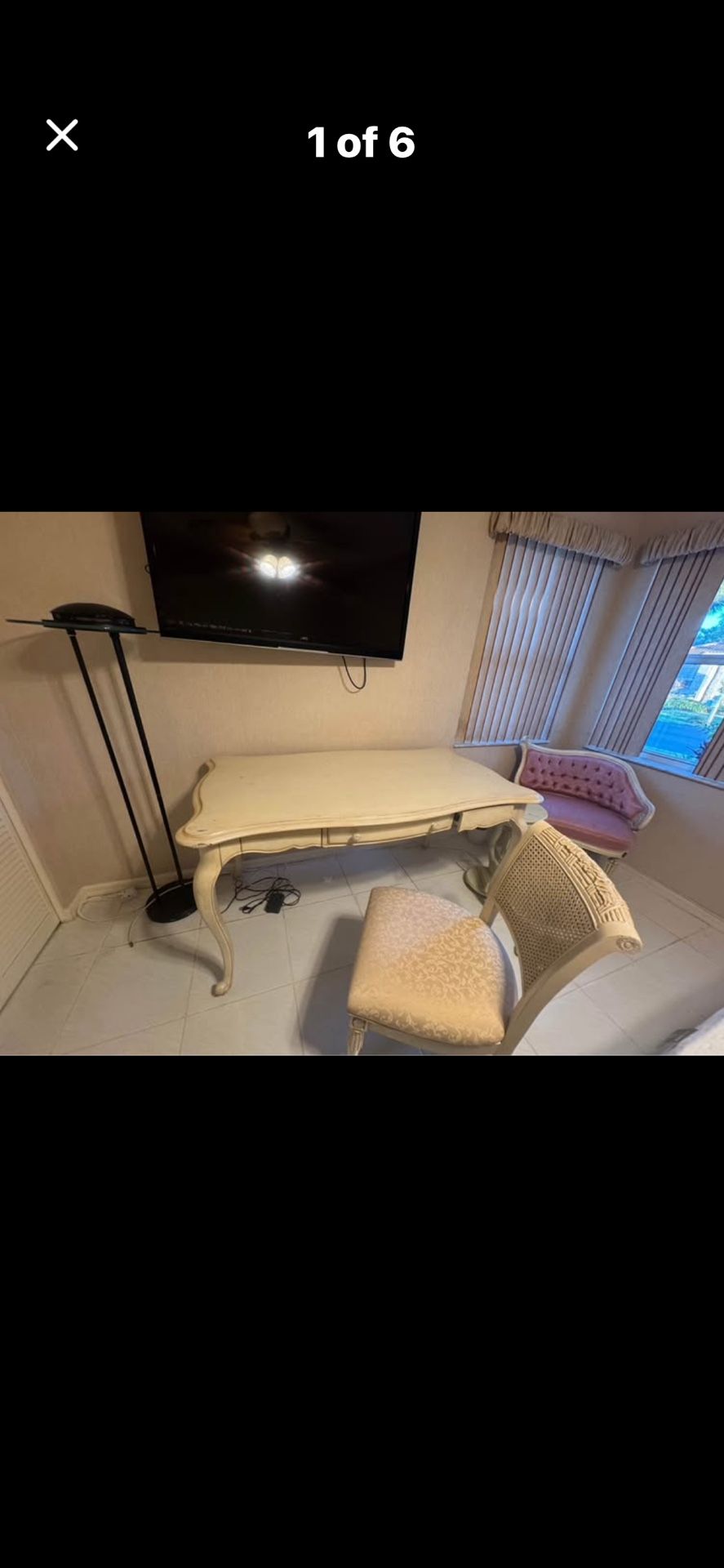 French provincial Designer Writers Desk And Matching Chair