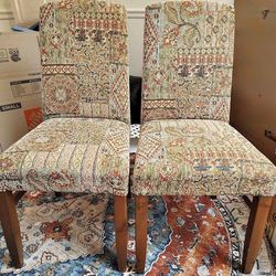 Upholstered dining chairs wood legs