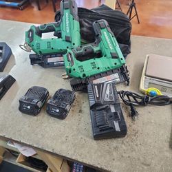 2 Metabo HPT 18v Cordless Brad Nailer With 2 Batteries And Charger 