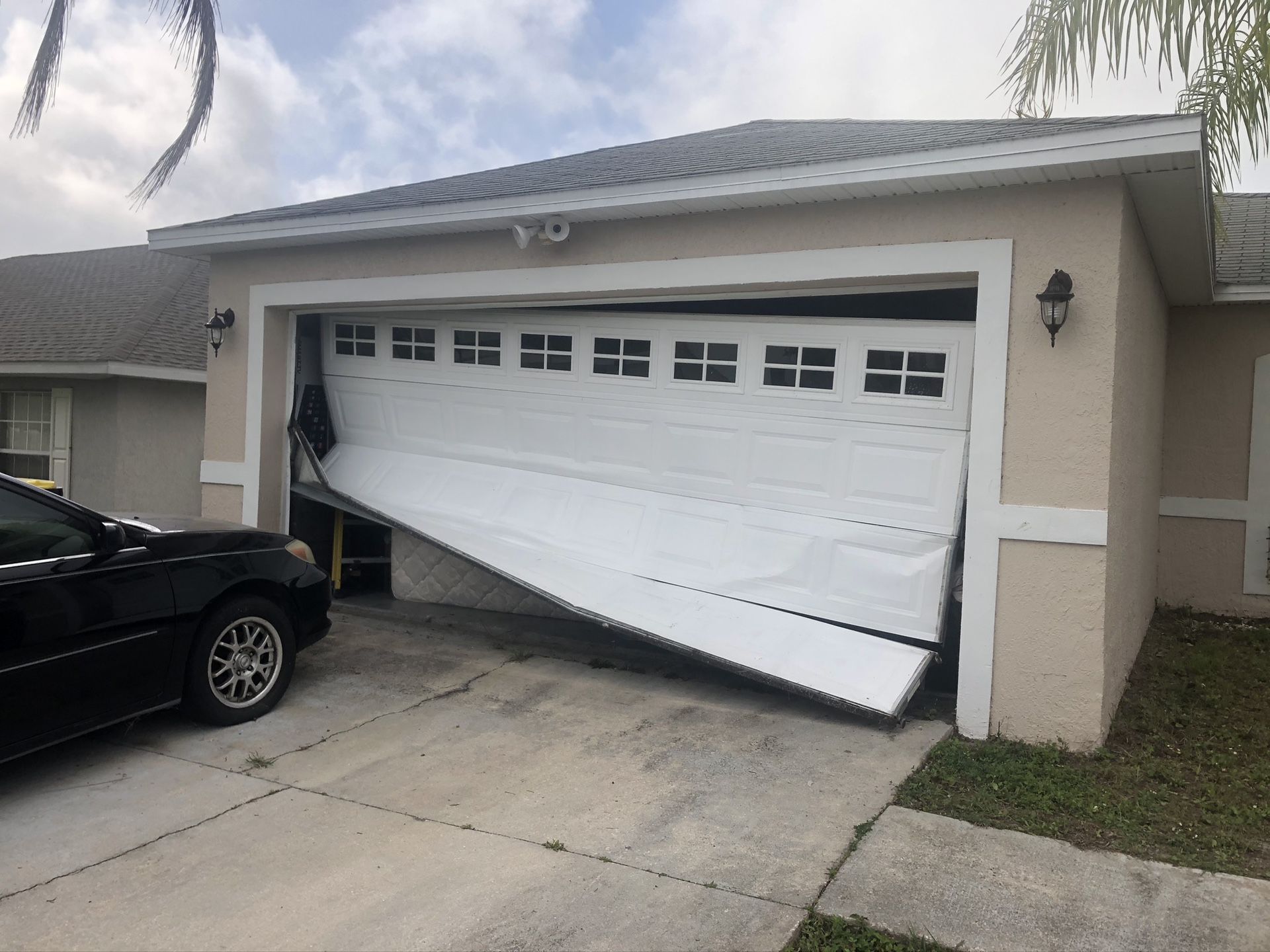 Garage door off track