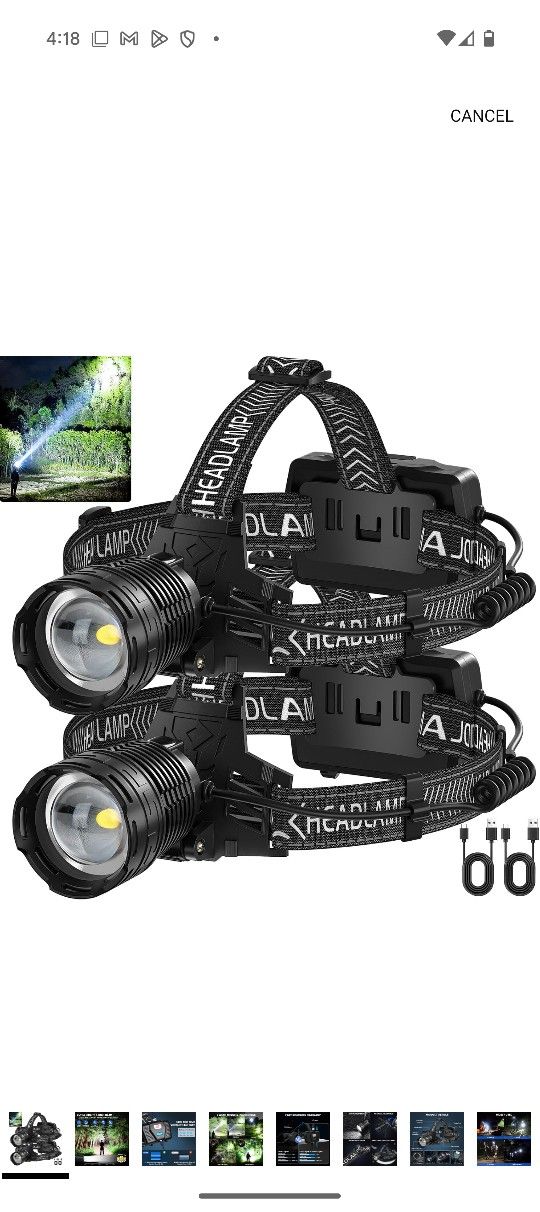 Rechargeable Headlamp, 3000 Lumens LED Head Lamp with 3 Light Modes, USB Rechargeable, 90°Adjustable, Waterproof, Super Bright Headlamps for Adults Ca