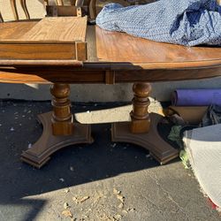 Beautiful dinner table with leaf