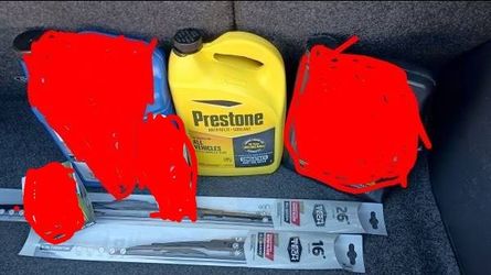 Brand new coolant and wiper blades