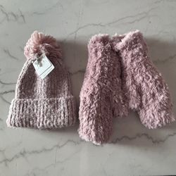 Hat and mittens set Pink 