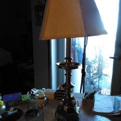 LAMP-Desk Table, Brass/Chrome
