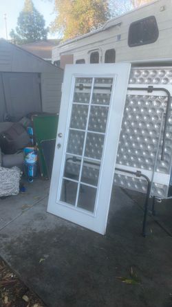 White French Door with Glass Panels
