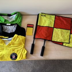 Soccer Referee Shirts, Flags, and Card Set