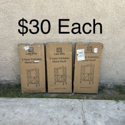 3-Tier Foldable Storage Shelves with Wheels **$30 Each**