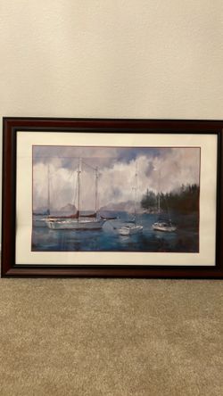 A painting of four boats