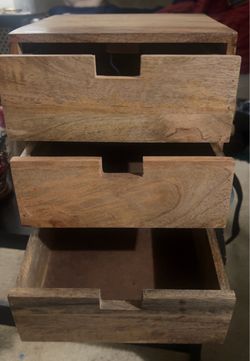 A handcrafted solid wood mini chest of drawers or desktop organizer!