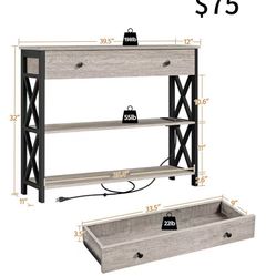 😀 Yaheetech TV Stand with Power Outlets, Entertainment Center with Drawer, Media Console Table for TV up to 45 inch with Open Storage Shelf