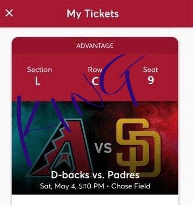 5 Tickets To Padres At Diamondbacks Is Available 